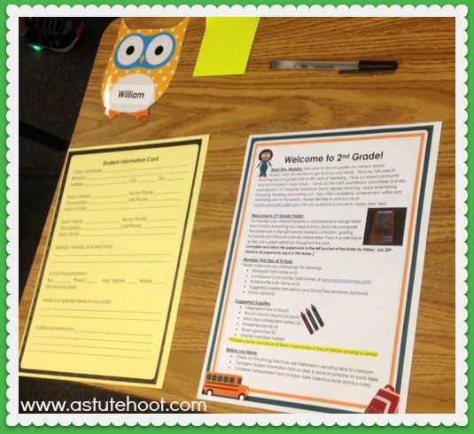 meet teacher paperwork