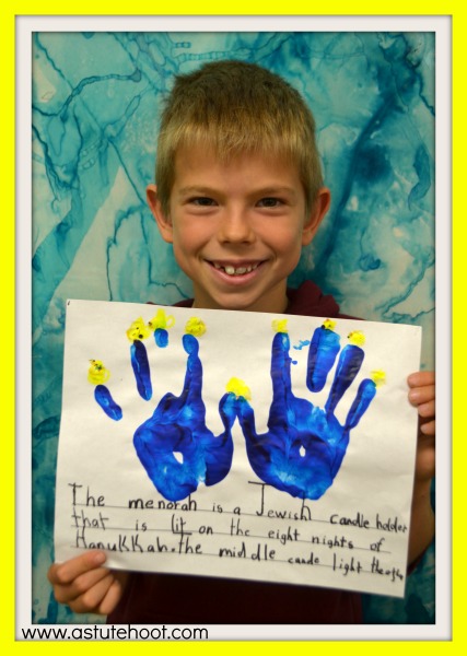 Handprint menorah