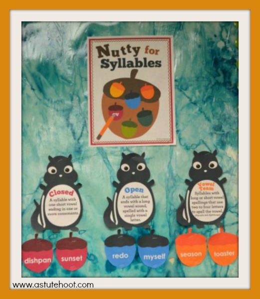 Nutty for Syllables Word Wall