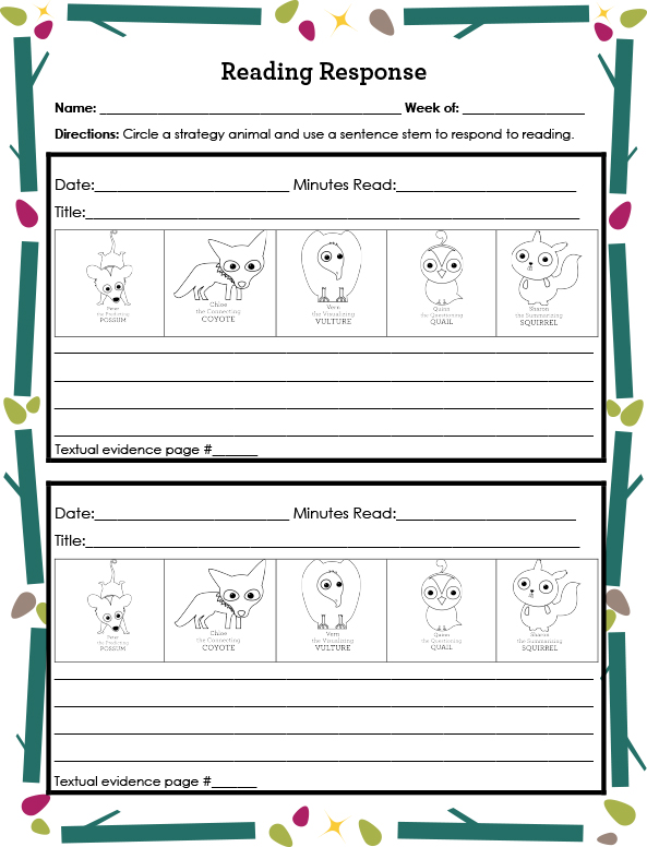 Reading Response Log and Journal