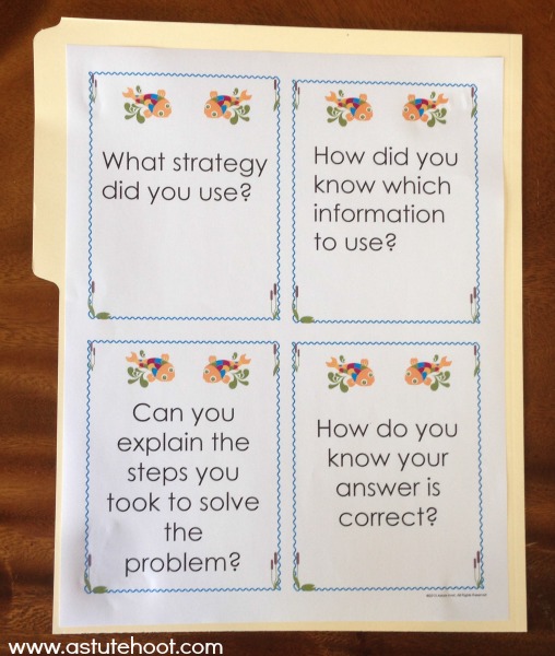 Back of problem solving journal mat