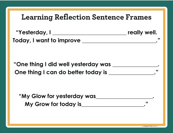 Learning Self Reflection Sentence Stems