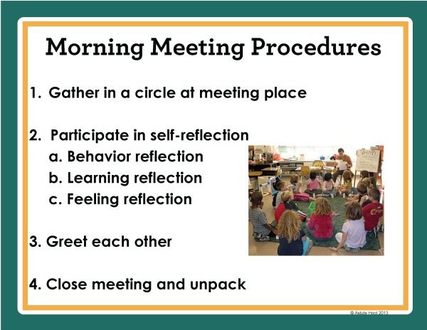 Morning Meeting procedures
